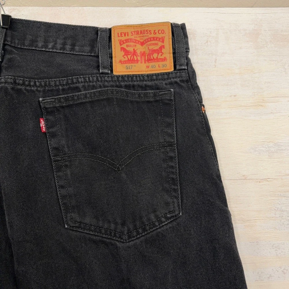 Levi's Jeans 517 Bootcut W40 L30 Classic 5-Pocket Black Denim Mens